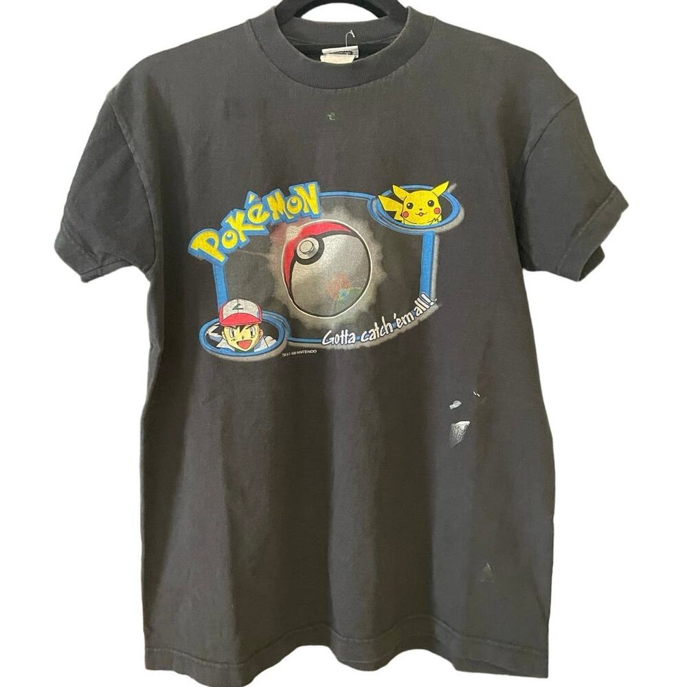 Vintage 90s Pokémon Ash and Pikachu Gotta Catch ‘Em All Shirt Youth L Adult S